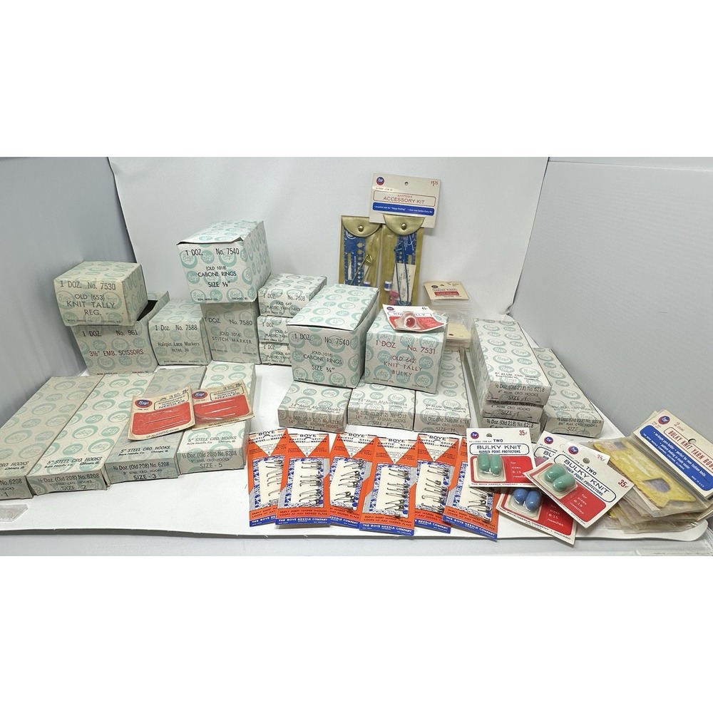 Vintage Boye NOS Lot of Sewing and Knitting With many original boxes